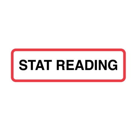 Nevs Information Labels - Stat Reading 5/16" x 1-1/4" White w/Red & Black X-3730